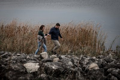 Island Lake Engagement Photos in the Fall