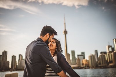 Couple on Yacht:  Toronto Engagement Photographer