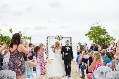Beach Ceremony Exit:  Destination Wedding Photographer