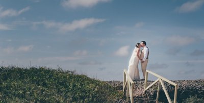 Bride Groom on Cliff:  Cayo Coco Destination Photographer