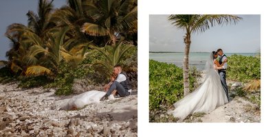 Bride Groom on Beach:  Mexico Destination Wedding Pic