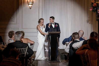 Bride Groom Speeches at Hazelton Manor Wedding