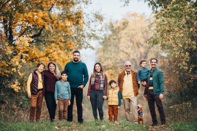 Fall Family Pictures in Field:  Markdale Photographer