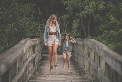Mother Daughter Skipping:  Blue Mountain Family Photographer
