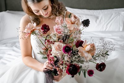 Bride with Bouquet:  Broadview Hotel Wedding Photographer