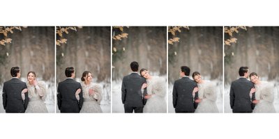 Bride Groom Winter Photos:  Alliston Wedding Photographer