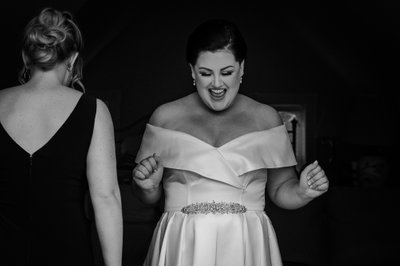 Bride Laughing With Mom:  Photojournalism Wedding Photo