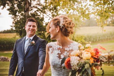 Bride Leads Groom:  Creemore Wedding Photographer