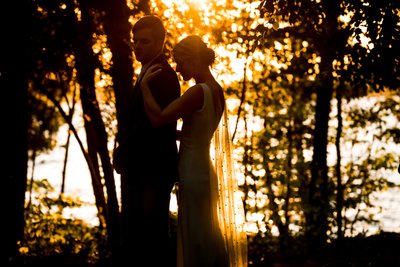 Golden Hour Silhouette:  Muskoka Wedding Photographer