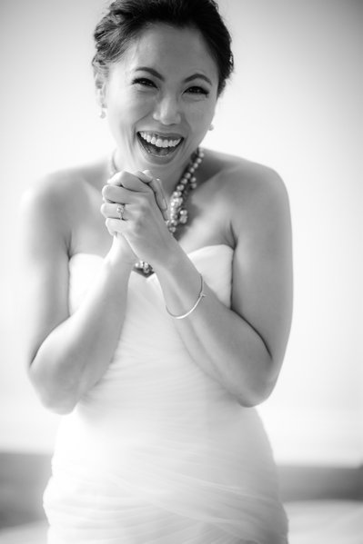 Bride First Look:  Black and White Wedding Photographer