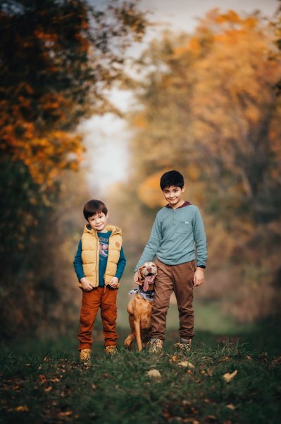 Two Boys with Dog:  Owen Sound Family Photographer