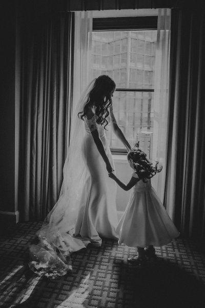 Bride and Flower Girl Dance:  Toronto Wedding Photographer
