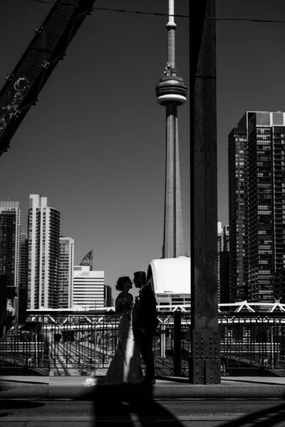 Silhouettes with Toronto Skyline:  Journalistic Photographer