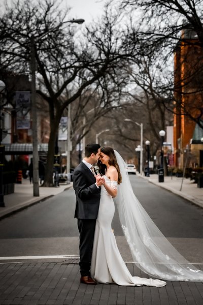 Bride Groom Dancing in the Streets of Toronto