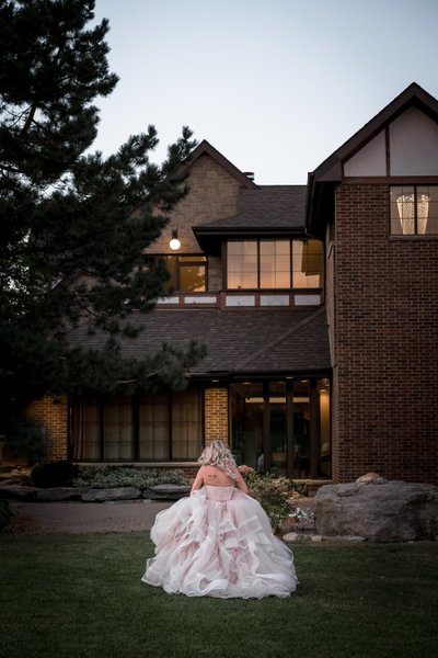 Bride Running in Ball Gown:  The Manor Wedding Photographer