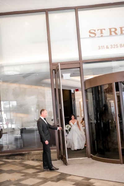 Dad Opens Door for Bride as She Leaves The St. Regis Toronto