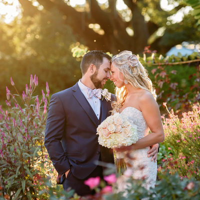 Romantic Sunset Botanical Gardens Wedding Photographer