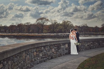 Bride and Groom Glen Island Harbor Club Wedding Photography 
