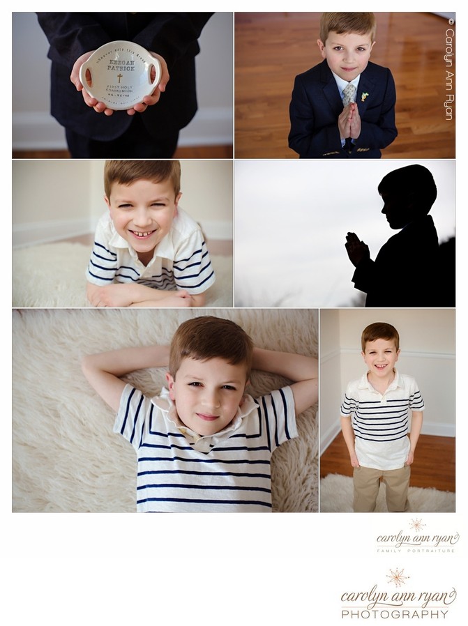 Collage of Communion Portraits by NC Photographer