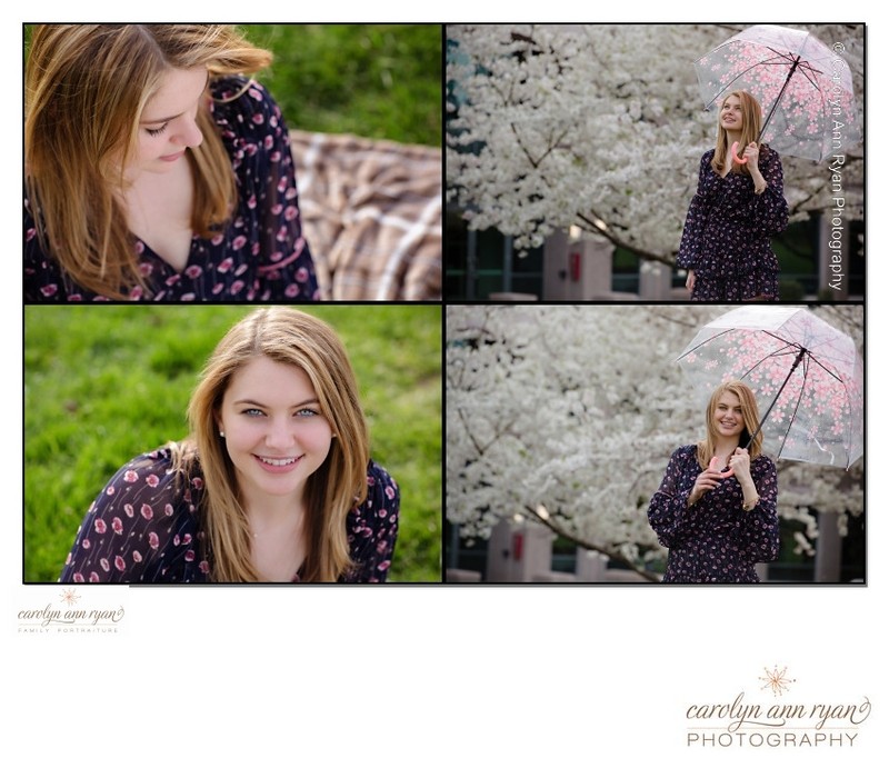 Spring Cherry Blossoms Senior Portraits Charlotte