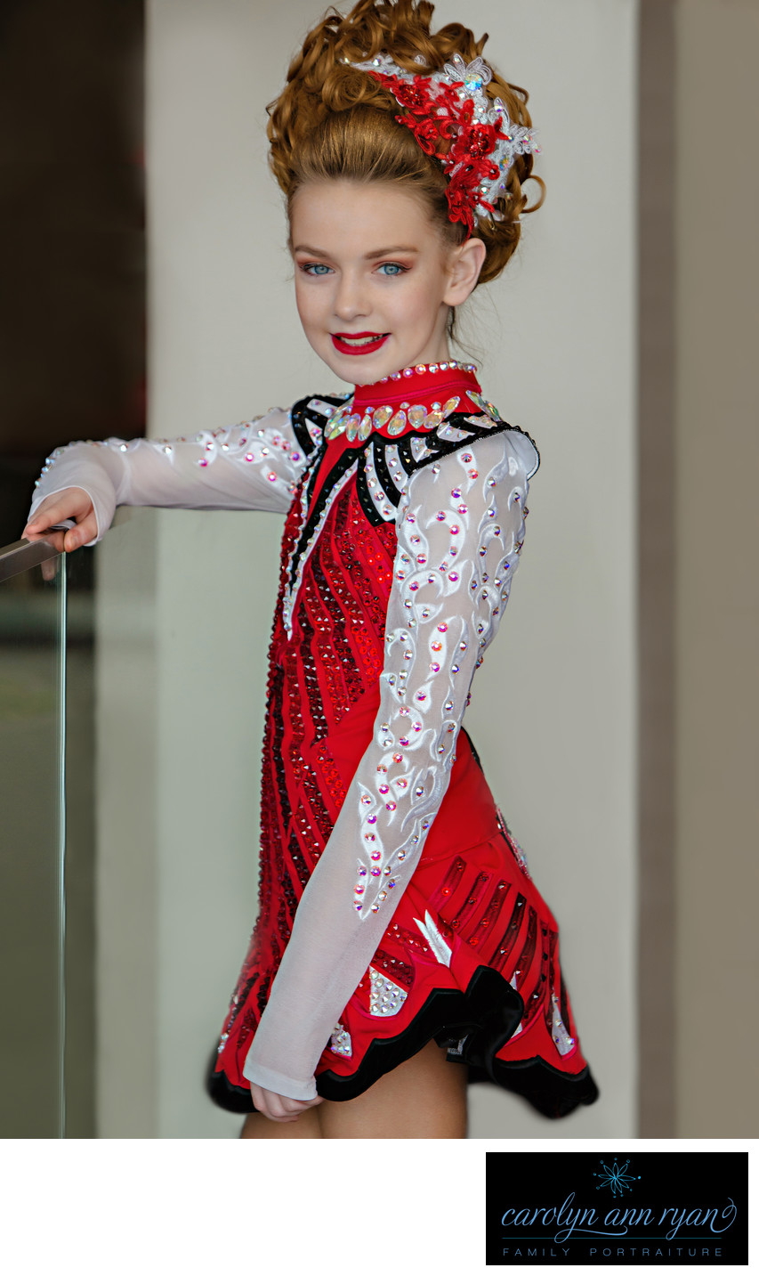 Irish Dancer Wearing Custom Taylor Dress