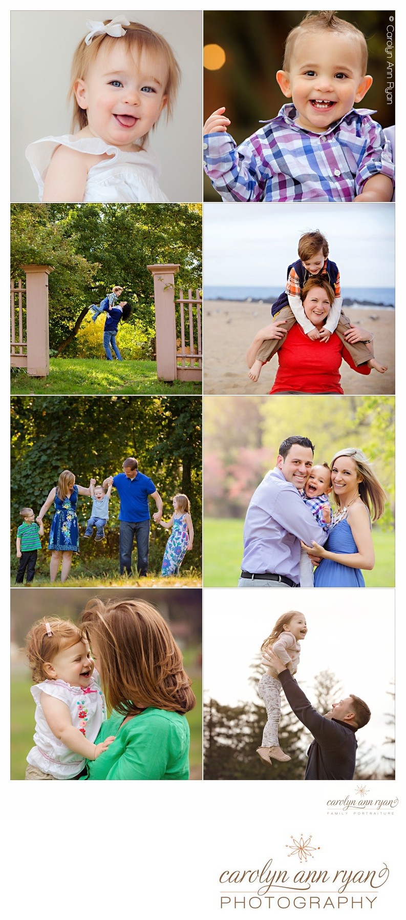 Collage of Family Portraits by Charlotte Photographer