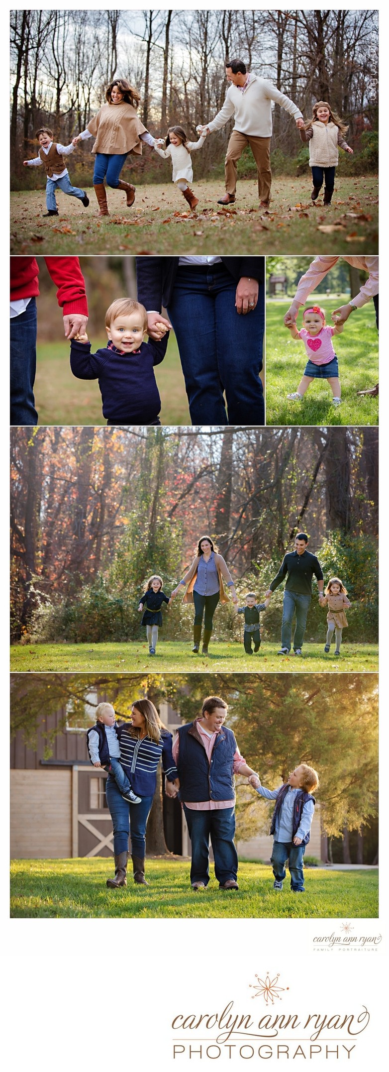 Charlotte Photographer Collage of Families Running