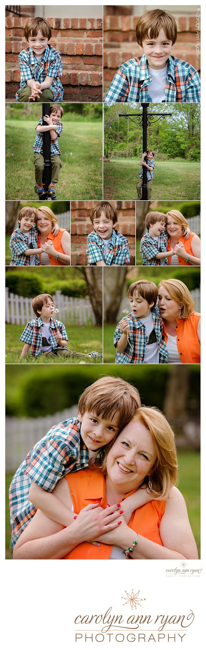 Orange and Blue Colorful Family Portraits Charlotte