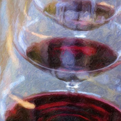 Red Red Wine Glasses - Artwork for Restaurants, Kitchens, Dining Rooms and Wine Rooms