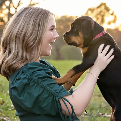 Charlotte Senior Photos with Puppy