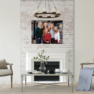 Charlotte Photographer 40x30 Family Portrait above Fireplace