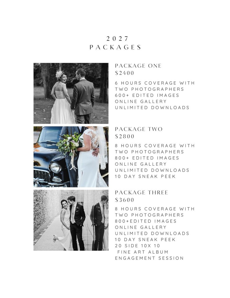 Beige and Cream Classy and Refined Photographer Wedding Price List Flyer (Flyers (Portrait)) (Jumbo Postcards (Portrait)) (Cards (Portrait - 4 x 6in)) (Cards (Portrait - 5 x 7in)) (Postcards (Portrait)) - 2