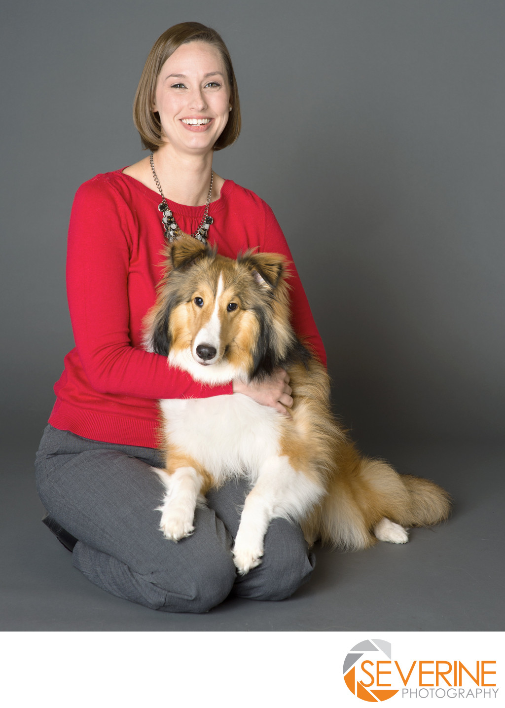 professional portrait for veterinarian and their pets
