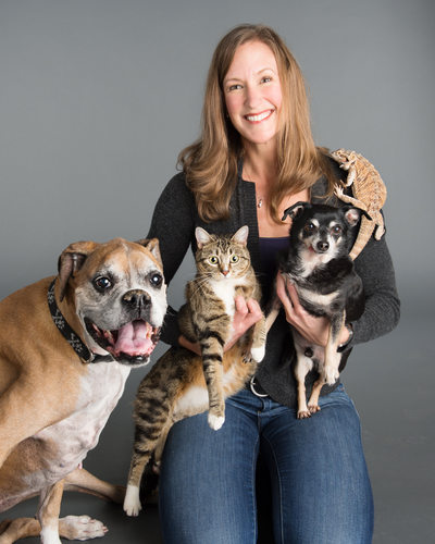 professional portrait for women with their pets