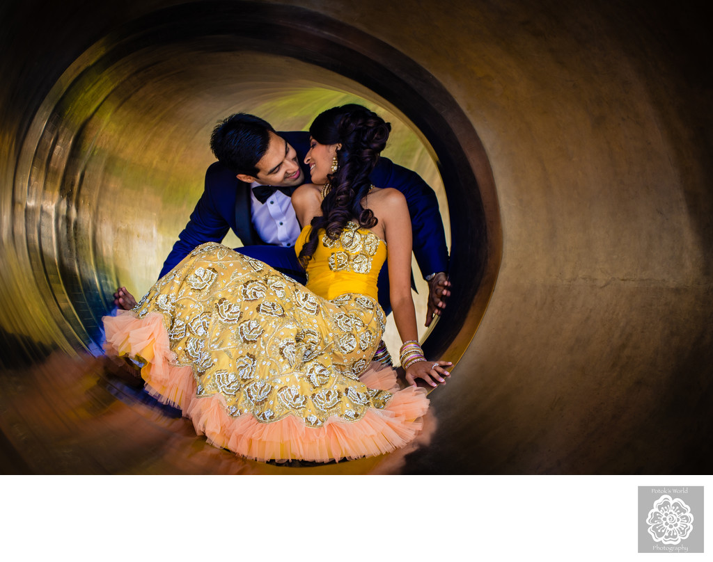 Fun Indian Engagement Picture in Baltimore Inner Harbor