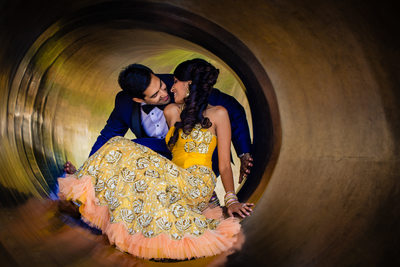 Fun Indian Engagement Picture in Baltimore Inner Harbor