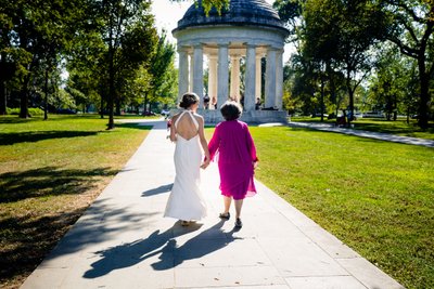 Mother Walking Bride Down the Aisle Photo