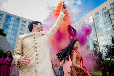 Multicolored Candid MD Indian Baraat Wedding Image