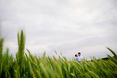 Dramatic Image of Same Sex Couple in Green Field