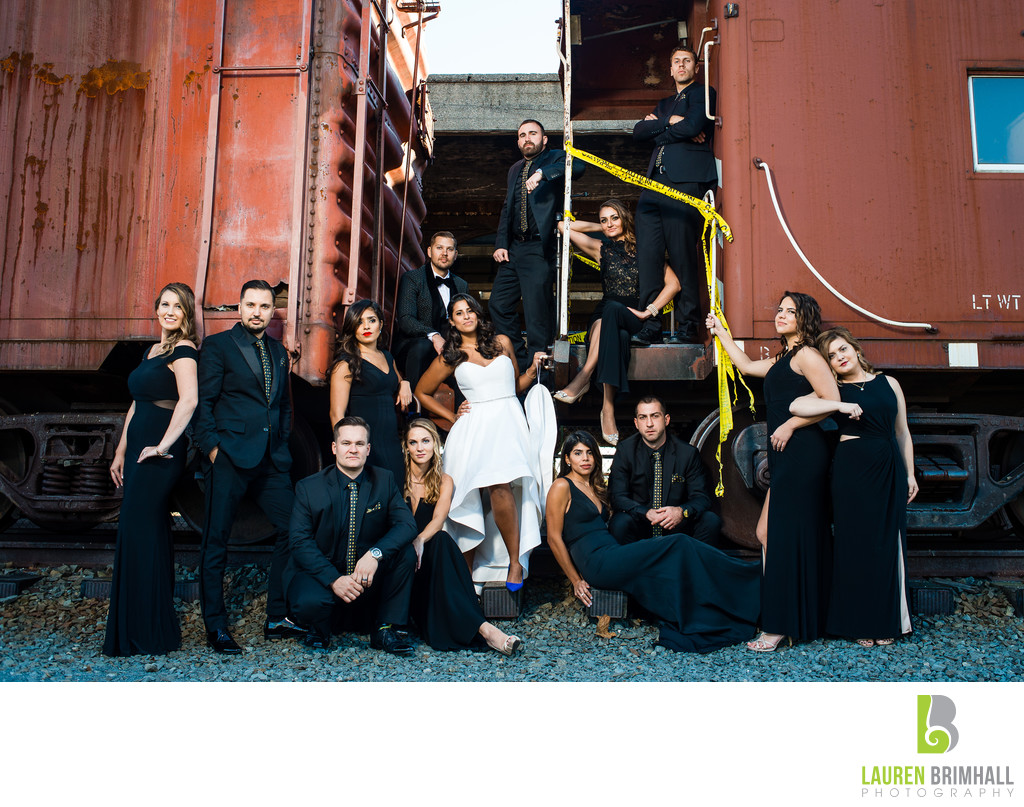 Edgy Posed Wedding Party Portrait
