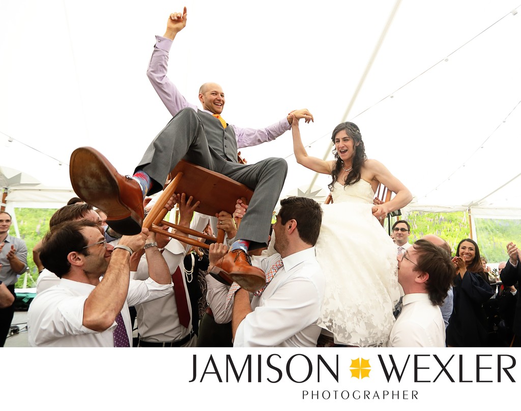 Jewish Wedding Hora Tent Boston Wedding Photograph