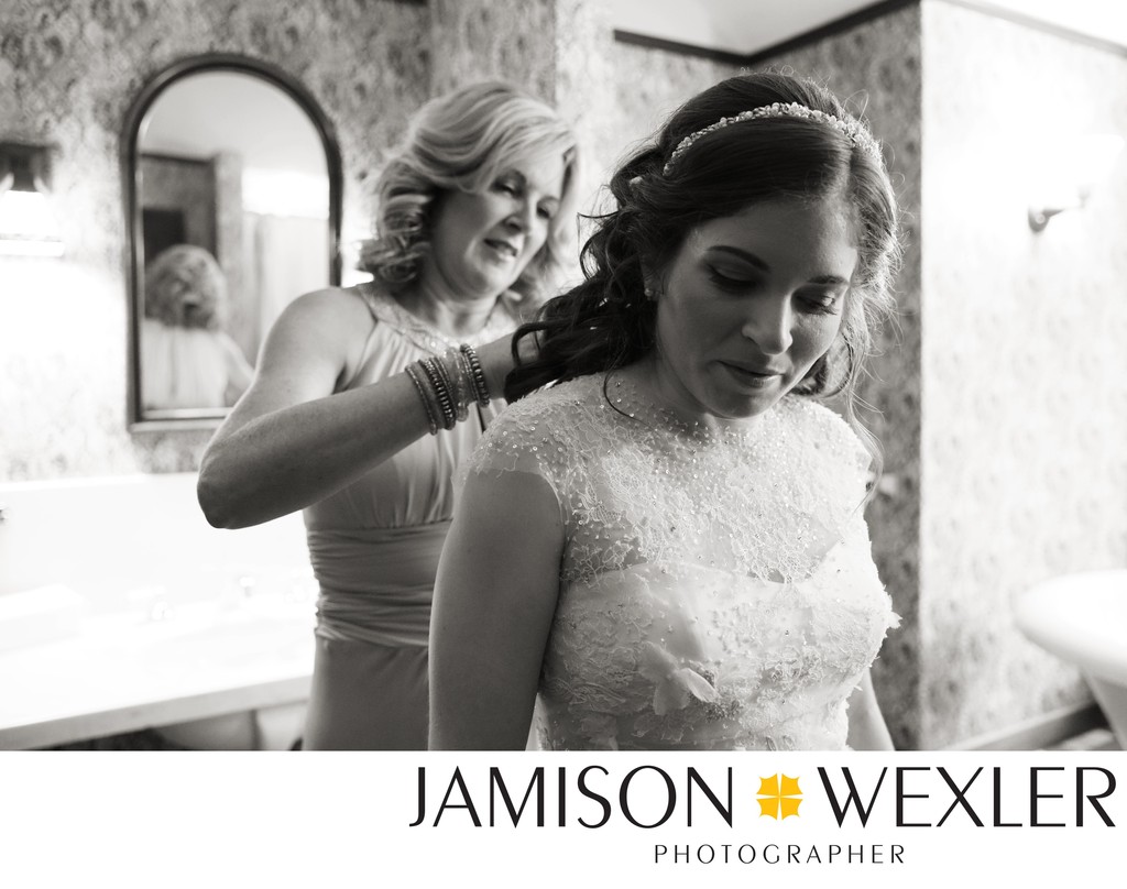 Mom and Daughter Wedding Photo Willowdale Estate MA