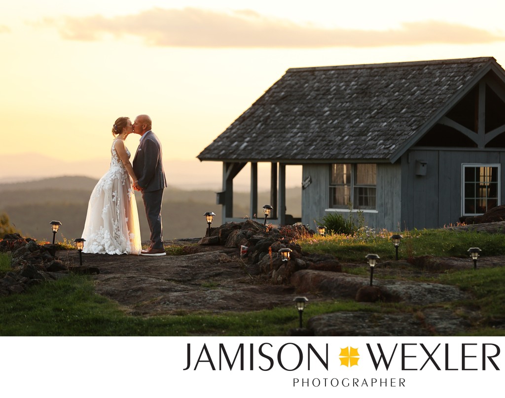 Cobb Hill Estate sunset mountaintop wedding photo NH