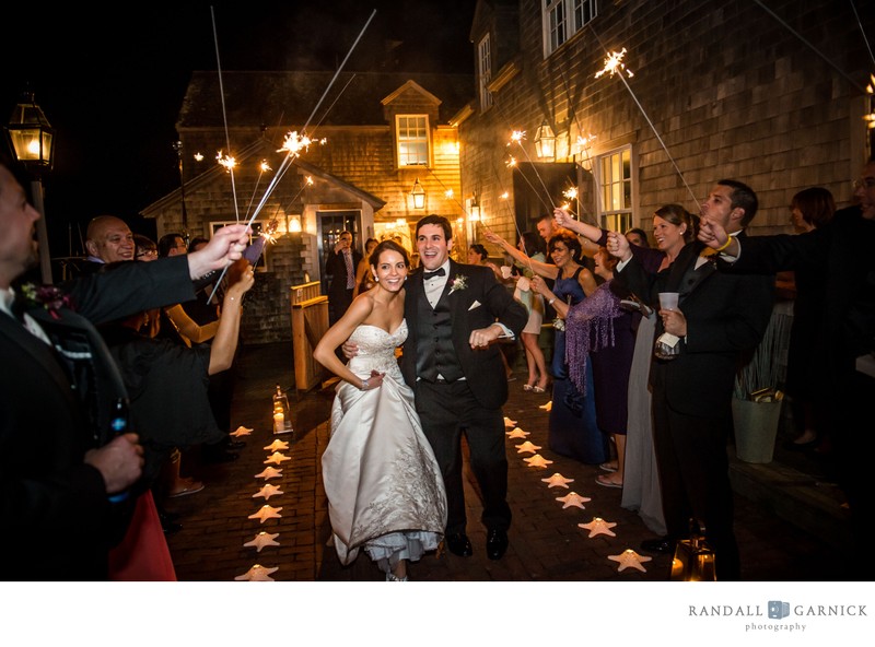 Martha's Vineyard Edgartown wedding sparkler exit