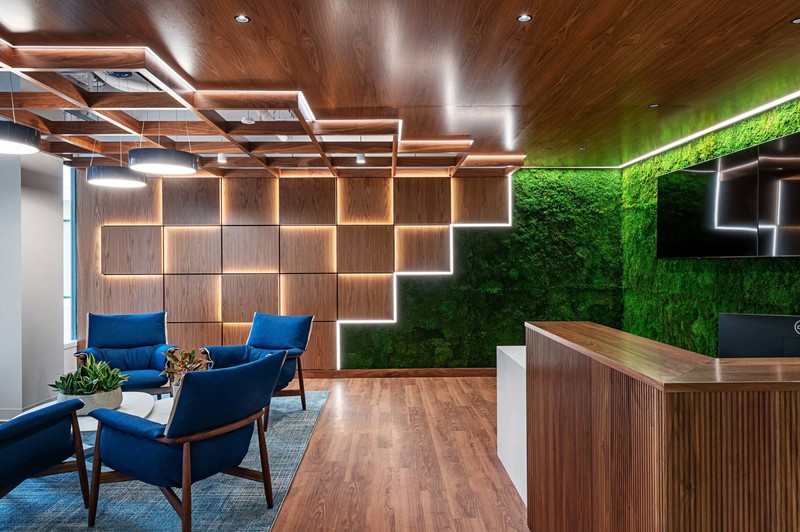 Green wall commercial lobby Boston