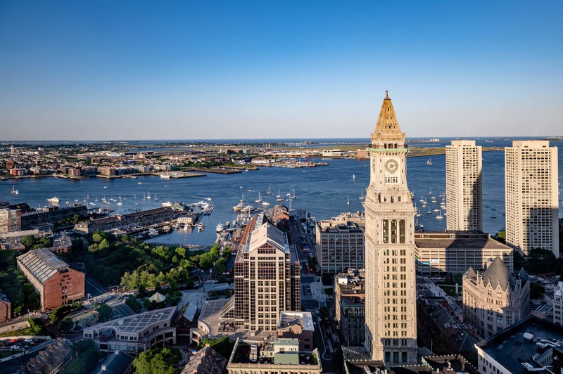 Aerial view of Boston from State Room