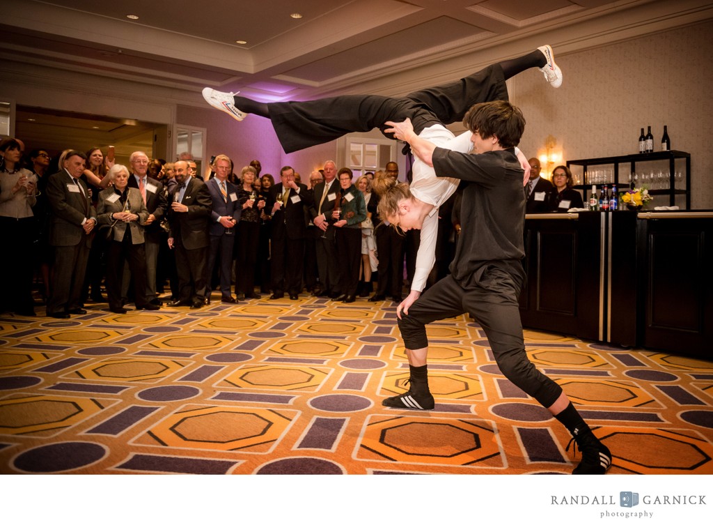 Dynamic dance performance at Boston celebration event
