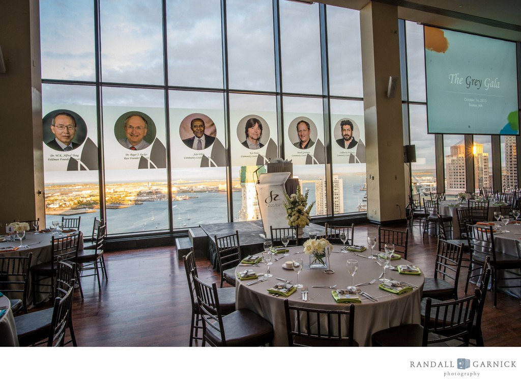 Modern venue decor charity event at The State Room Boston