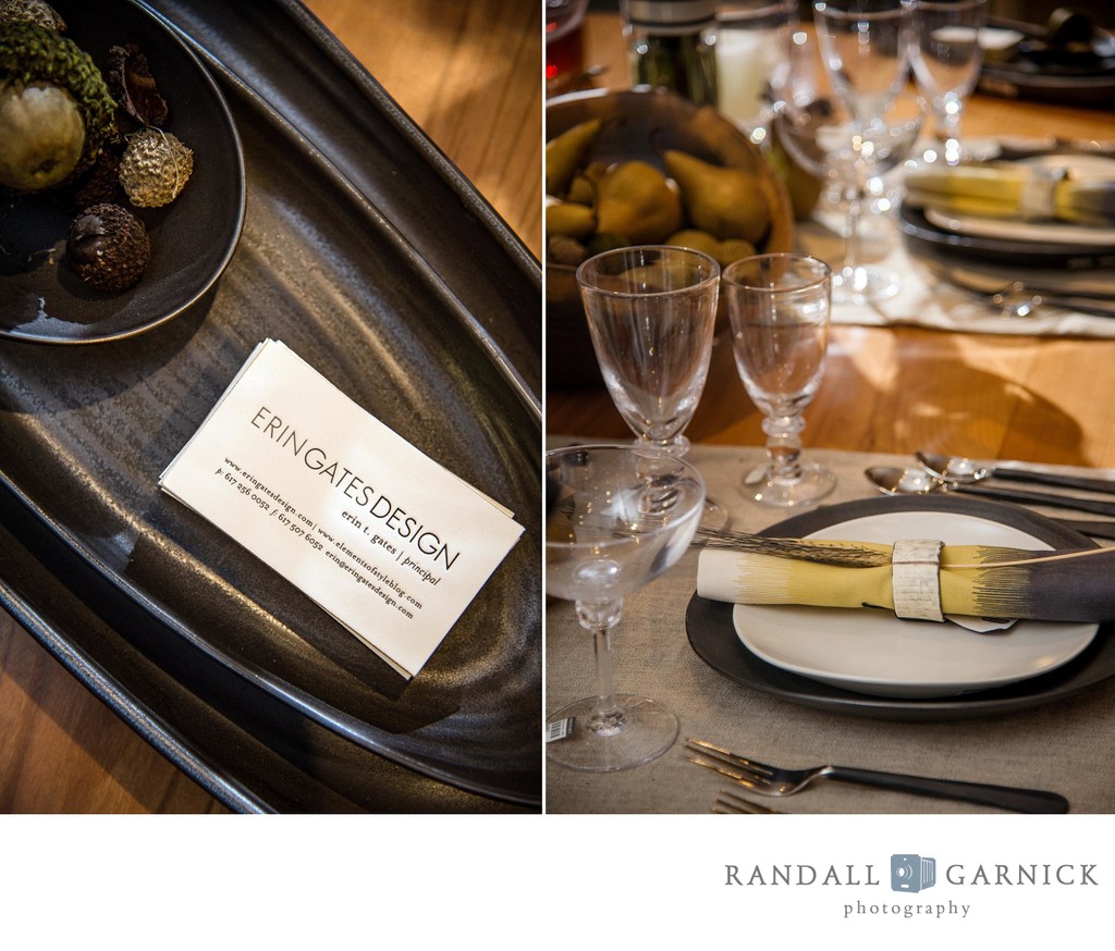 Stylish table setting by Erin Gates Design and Simon Pearce