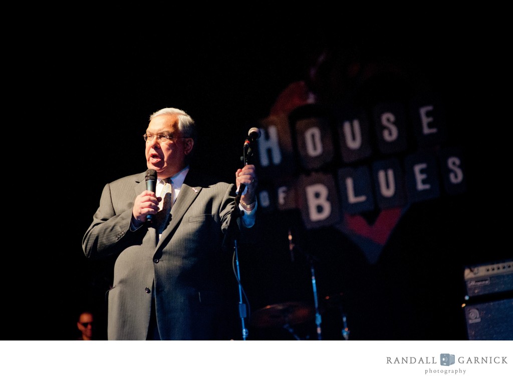 Speaker spotlight captured at House of Blues Boston event